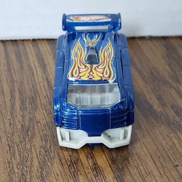Hot Wheels McDonalds 2004 Blings Hyperliner Blue w/ Flames Happy Meal Toy - Picture 1 of 5